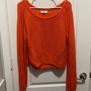 Orange knitted crop top sweater